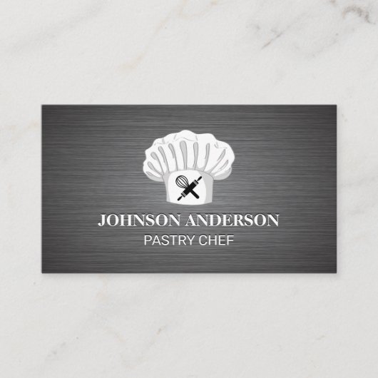 Carte De Fidélité Chef Casquette Rolling Pin et Whisk | Arrière - pl (Devant)