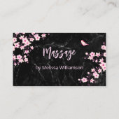 Carte de fidélité Cherry Blossom Marbre noir rose (Dos)