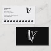 Carte De Fidélité Cheveux et peigne (punch card 10) (Devant / Derrière)