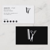 Carte De Fidélité Cheveux et peigne (punch card 5) (Devant / Derrière)