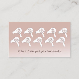 Carte De Fidélité Cheveux Styist Blow Dry Bar Blush Rose Gold Loyaut