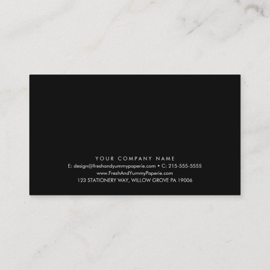 Carte De Fidélité Chic Black Logo Business Reward 10 Punch (Dos)