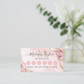 Carte De Fidélité Chic Blush Rose or Parties scintillant Agate Marbr (Debout devant)