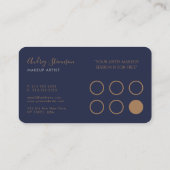 Carte De Fidélité Chic Elegant Navy Blue Gold Script (Dos)