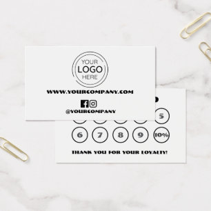Carte de fidélité Chic Logo d'entreprise 1x10pc