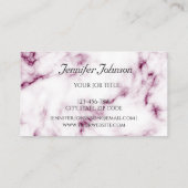 Carte de fidélité Chic Pink Marble Nail Salon Pers (Dos)
