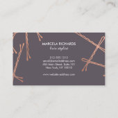 Carte De Fidélité Chic Rose Gold Bobby Pins Coiffeur Salon Gris Fidé (Dos)