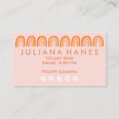 Carte De Fidélité Chic simple rose orange arc-en-ciel Icônes sociale (Dos)