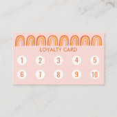 Carte De Fidélité Chic simple rose orange arc-en-ciel Icônes sociale (Devant)