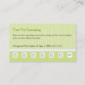 Carte De Fidélité Chien Groomer Spa Shih Tzu Cucumber Customer Punch (Dos)