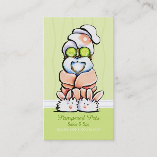 Carte De Fidélité Chien Groomer Spa Shih Tzu Cucumber Customer Punch (Devant)