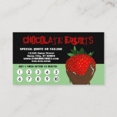 Carte De Fidélité chocolat couvert fruit grunge loyauté (Dos)
