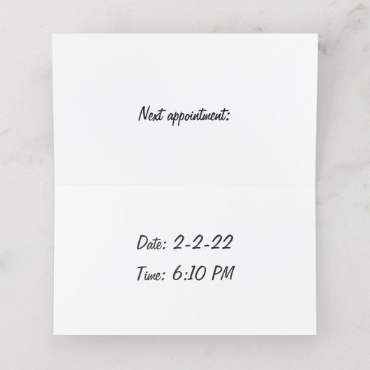 Carte De Fidélité Cinq palmiers en rang, vie sur la plage Busine (Intérieur déplié)