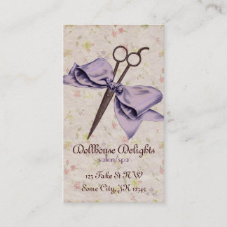 Carte De Fidélité cisaillements girly vintages d'arc de lavande de