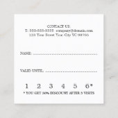 Carte de fidélité Ciseaux Dorés Faux Élégants Mode (Dos)