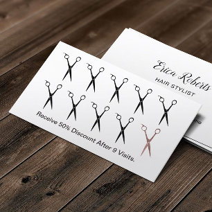Carte De Fidélité Ciseaux stylist cheveux Simple Loyauté Punch simpl