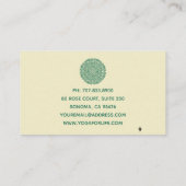 Carte De Fidélité Classe de Yoga Mandala verte (Dos)