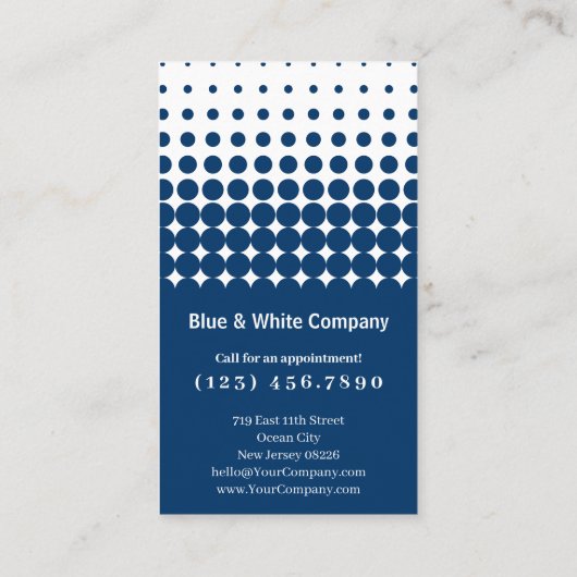 Carte De Fidélité Classic Blue & White Thank You Punch (Dos)