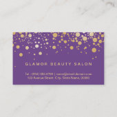 Carte de fidélité Classy Purple Gold Confetti Dots (Dos)