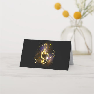 Carte De Fidélité Clé de Sol Musicale en Or
