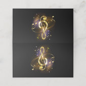 Carte De Fidélité Clé de Sol Musicale en Or (Extérieur déplié)