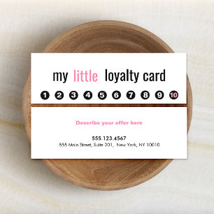 Carte de fidélité client 10 Punch Pink Beauty Salo