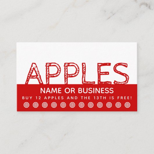 carte de fidélité client APPLES stand de fruits (Devant)