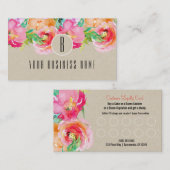 Carte de fidélité client aquarelle florale moderne (Devant / Derrière)