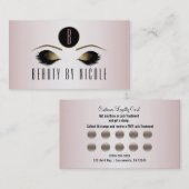 Carte de fidélité client Blush Pink Gold Maquillag (Devant / Derrière)