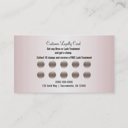 Carte de fidélité client Blush Pink Shimmer (Dos)