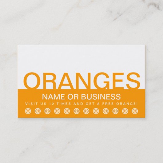 carte de fidélité client bold ORANGES (Devant)