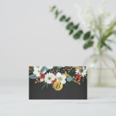 Carte de fidélité client Chic Floral Foncé Funky A (Debout devant)