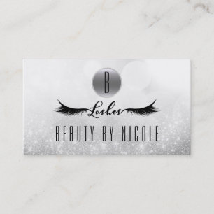 Carte de fidélité client Cils à paillettes argenté