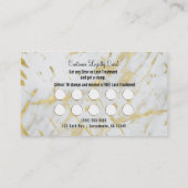 Carte de fidélité client Cils en marbre moderne or (Dos)