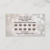 Carte de fidélité client Cils faux Bokeh blanc (Dos)