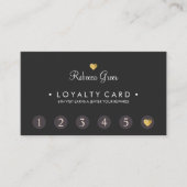 Carte de fidélité client Cute Gold Heart 6 Punch (Devant)