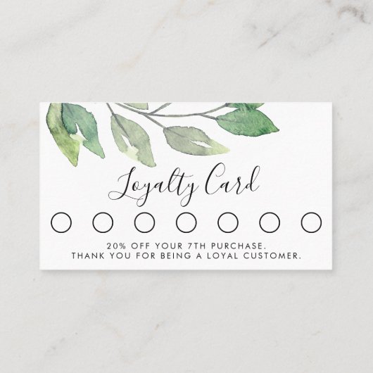 Carte De Fidélité Client d'aquarelle (Dos)