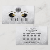 Carte de fidélité client Glam Argent Yeux Maquilla (Devant / Derrière)