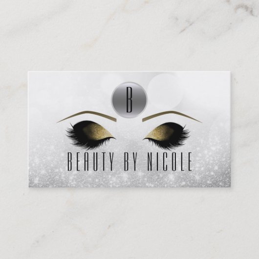 Carte de fidélité client Glam Argent Yeux Maquilla (Devant)