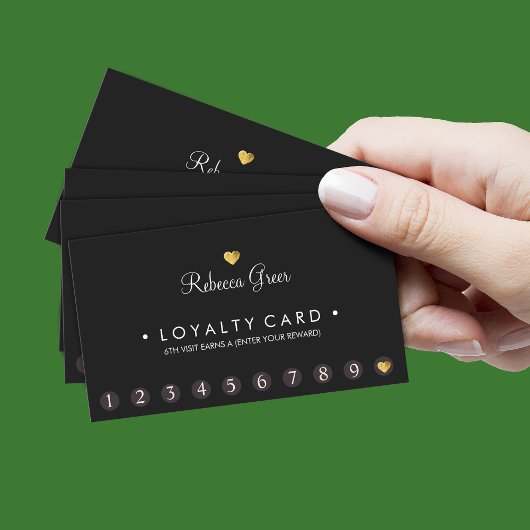 Carte de fidélité client Gold Heart 10 Punch Salon