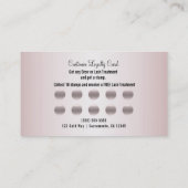 Carte de fidélité client Gold Pink Eyelashes rose (Dos)