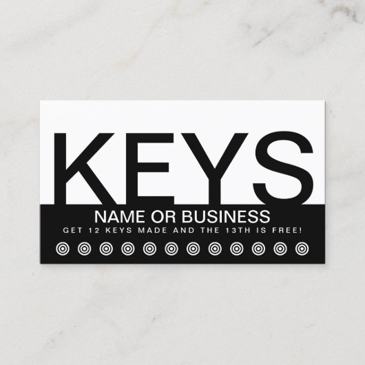 carte de fidélité client KEYS en gras (Devant)