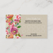 Carte de fidélité client Kraft rustique floral élé (Dos)