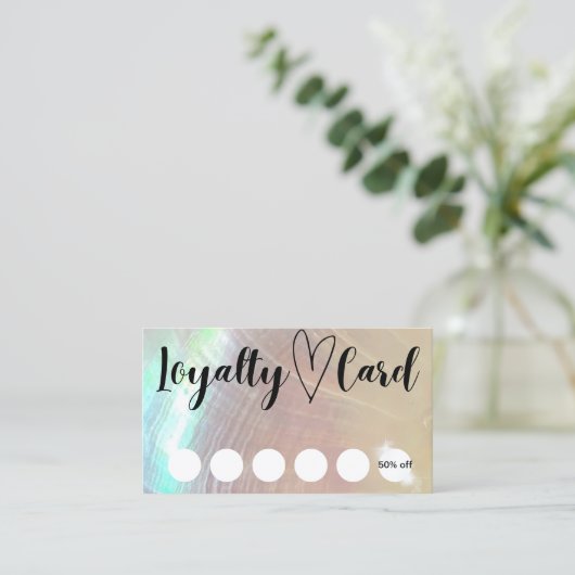 Carte de fidélité client Mère de perle Seashell (Debout devant)