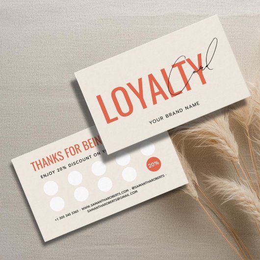 Carte De Fidélité Client moderne professionnel beige orange