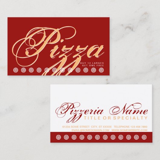 carte de fidélité client PIZZA script (Devant / Derrière)