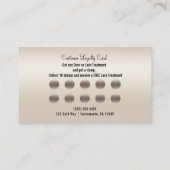Carte de fidélité client pour cils Taupe Sparkle C (Dos)