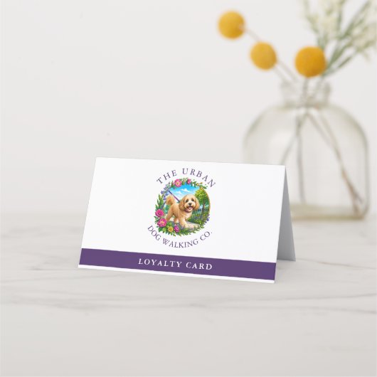 Carte de fidélité client pour promeneur de chiens (Devant)