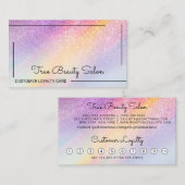 Carte De Fidélité Client Rainbow Holographic Parties scintillant Omb (Devant / Derrière)