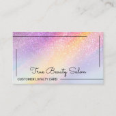 Carte De Fidélité Client Rainbow Holographic Parties scintillant Omb (Devant)